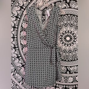 Emma & Michele black and white armless skort-romper